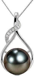 NONNYL Gifts for Women Wife-Tahitian-Black-Pearl-Necklace-Gift for Wife Wedding Birthday Anniversary Jewelry-Mom Girlfriend Her Mothers Day Gifts for Mom Women Valentines Christmas Day
