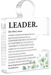 Leader Appreciation Gifts, Leadership Gifts for Boss Mentor Leader Definition Acrylic Puzzle Plaque Sign Office Desk Decor