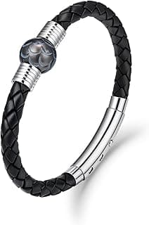 12-13mm Hand-carved Seawater Tahitian Black Pearl Bracelets for Men - Luxury Gifts for Husband Boyfriend, Braided Genuine Men's Leather Bracelet, Anniversary Father Day Birthday Gifts for Him Dad Son