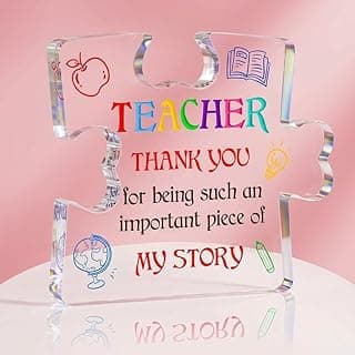 WaaHome Teacher Appreciation Gifts for Women - Best Teacher Graduation Gifts - End of Year Teacher Gift from Students - Appreciation Gifts for Daycare Teachers - Thank You Teacher Paperweight Keepsake