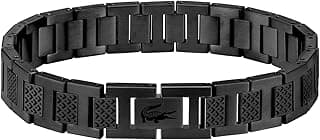 Lacoste Metropole Bracelet – Unisex H-Link with Crocodile Clasp – Adjustable Polished Finish Accessory