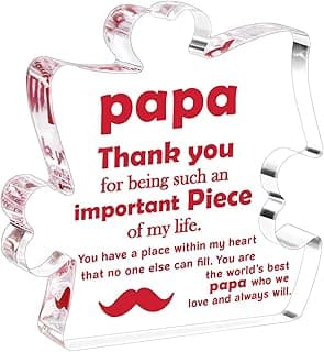 Papa Fathers Day Grandpa Gifts from Grandkids, Father's Day Birthday Grandfather Papa Grandparents Day Gift from Granddaughter Grandson, Granddad Grandfather Papa Acrylic Plaque Desk Decoration Sign