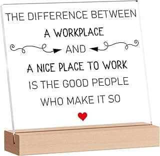 Administrative Professional Day Gifts, Boss Gifts for Women Men, Boss Appreciation Gifts Desk Decor with Wood Stand, Thank You Gifts for Leader Boss Coworker Acrylic Signs Plaque