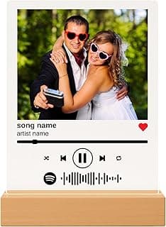 Personalized Music Plaque - Custom Acrylic Song Plaque Customized Music Sign Photo Gift Personalized Anniversary Celebration Gift Long Distance Gifts Valentines Day