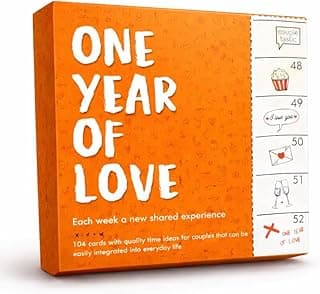 One Year of Love Couple Game - Unique Couples Gift for Wedding Anniversary, as Stocking Stuffer, for Valentine's Day or Just Because - 52 Card Relationship Ritual