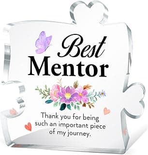 Leadership Gifts Best Mentor Gift, Appreciation Going Away Farewell Gifts for Mentor Teacher Leader Boss Women Best Mentor Sign Acrylic Puzzle Piece Plaque A671
