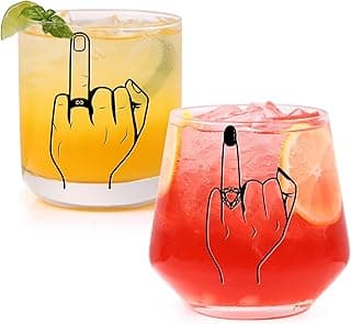 comfit Engagement Gifts for Couple, Ring Finger Wine&Whiskey Glass Set,Bride and Groom Just Married Gift, Mr and Mrs Newlyweds Bridal Shower,Valentine's Day Gift,Wedding Gifts for Couples 2026
