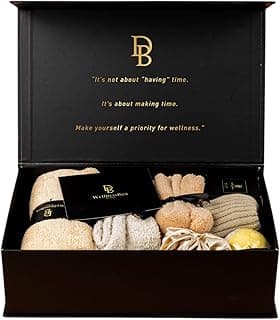 Wellness Box 12pc Self Care Spa Gift Basket for Women - Loving Gift Basket for Mothers Day, Birthday, Best Friend set, Womens Beauty Kit. Luxury Gifts with Scented Candle, Jade Roller, Bath Bomb.