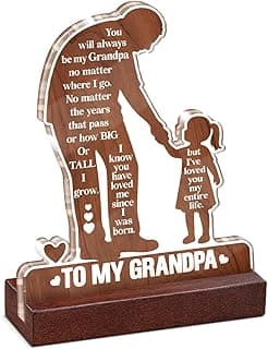 Grandpa Gifts Grandpa Birthday Gifts, Best Fathers Day Birthday Gift for Grandfather Papa from Granddaughter, to My Grandfather Acrylic Plaque Sign 4 x 5 Inch
