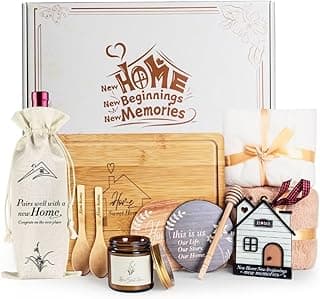 House Warming Gifts New Home, 11 Pcs Housewarming Gift Ideas Basket, Closing Gifts for Home Buyer, Couple, Women, New Apartment Homeowners