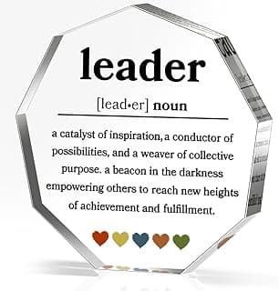 Thank You Gifts for Leader Boss Mentor Supervisor PM Retirement Leaving Coworker Farewell Bosses Day Promotion Celebration Christmas Birthday Work Office Gift Great Leaders Decorative Signs Plaques