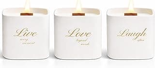 Set of 3 Premium Scented Soy Candles Gift Set | One Life Collection - Orange Blossom, White Tea & White Bloom | Crackling Wood Wick | Luxury Candle Set for Relaxation, Home Décor & Gifts | 9.8oz Each