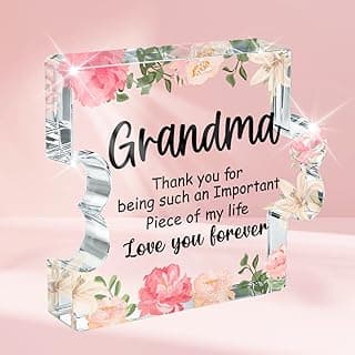 Mothers Day Gifts for Grandma, Birthday Thank You Gifts from Granddaughter Love You Acrylic Plaque Valentines Mothers Day Appreciation Gift for Grandma Nana