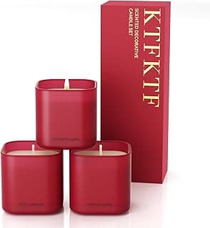Scented Candles Gift Set - 3 Pack Luxury Soy Wax Candles for Home Scented,Aromatherapy Candle with Apple Cinnamon,Pumpkin Nutmeg & Cedarwood Amber, Birthday Mothers Day Gift Decor for Women Men