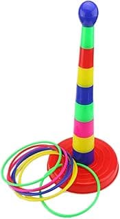 Ogrmar 18" Colorful Plastic Sport Ring Toss Game Set for Kids