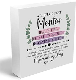 Mentor Gifts Wooden Box Sign Wall Decor Wooden Plaque Sign Boss Teacher Appreciation Gifts for Mentor Bedroom Living Room Home Decor Desk Shelf Table Decor Going Away Farewell Gifts for Coworkers