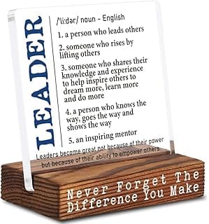 Thank You Gift for Leader Manager Mentor Team, Leadership Appreciation Sign, Team Leader gifts for Women, Inspirational Gifts for Boss Manager Coach Executive Decorative Signs-LMY02