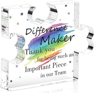 Funnli Difference Maker Employee Appreciation Gifts Acrylic Plaque, Retirement Gifts for Woman Men, Farewell Appreciation Thank You Gift for Bus Driver Coach Boss Coworkers Nurse Teacher