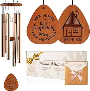 Housewarming Gifts New Home for Couple Family Women Men, 32" Wind Chimes with Gift Box & Card, House Warming Gifts for New Homeowners, Cozy New Home Decor Garden Patio Yard Indoor Outdoor