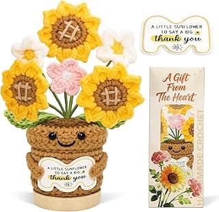 Thank You Gifts for Women – Teacher Appreciation Crochet Flower Gifts for Teacher Coworker Nurse Doctor Friend Mom, Graduation End of Year Appreciation Gifts, Emotional Support Gift
