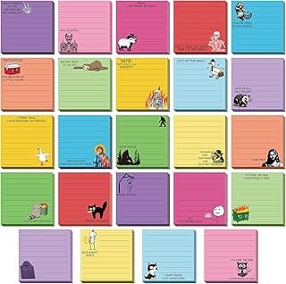 24 Pcs Funny Sticky Notes for Work 3x3 Inches Sarcastic Self Adhesive Notepads Novelty Memo Note Pads for Office Coworker Gifts Employee Appreciation Supplies(Funny,Bright Color)