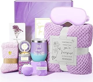 Happy Birthday Gifts for Women Mom Her Friend Sister Wife Grandma, Self Care Gift Get Well Relaxing Spa Gift Basket Set