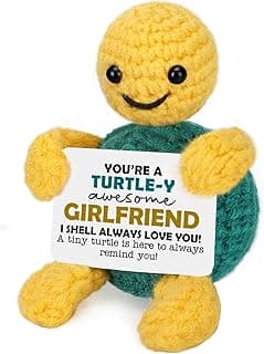 Funny Turtle Girlfriend Love Gifts, Birthday Anniversary Wedding Gift for Girlfriend Her from Boyfriend, Romantic Gift for Girlfriends Present Small Cute Handmade Crochet Decor