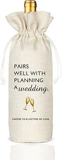 Socive Engagement Gifts for Couples, Wedding Gift Wine Bags, Engagement Gift, Bridal Shower Gift, Wedding Planning Gift, Burlap Reusable Wine Bag