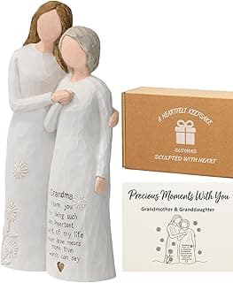 Grandma Gifts from Granddaughter, Grandma and Granddaughter Figurine, Grandmother Birthday Gifts, Sentimental Grandma Statue, Mothers Day for Grandma, Grandma Keepsake