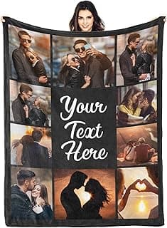 Printwoo Custom Blanket with Picture Text Customized Throw Personalized, Customizable, Photo Blankets Customize Gifts for Mom, Dad, Couple, Girlfriend, Boyfriend, Wife, Husband, D10 Photos-1