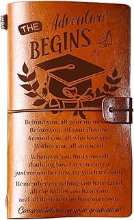 PRSTENLY Graduation Gifts Leather Journal, Graduation Gifts for Hers Him 140 Page Refillable Journal, 2026 High School College Masters Degree Phd Nurse Graduation Gift Ideas for Women Men