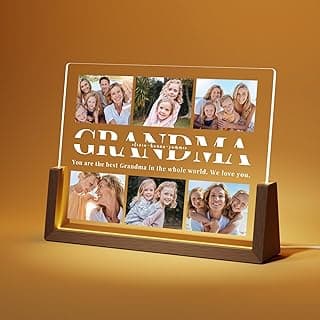 LUCKOR Personalized Grandma Picture Frame, Custom Grandma Gifts for Mothers Day from Grandkids, Customized Grandma Photo Frame, Best Grandma Ever Gifts on Birthday