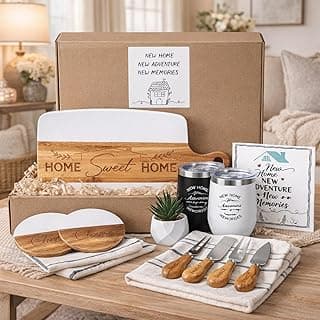 Patelai 13 Pcs Housewarming Gifts New Home - Housewarming Gift Set for Couple, Warming New Home Basket Idea Gift for Women Men Real Estate Agency Closing