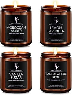 Scented Candles for Home Scented Aromatherapy Candles, 4 Pack 28 Oz Soy Wax Candle Gift Set Valentine's Day Gift for Women Men (Lavender/Vanilla//Sandalwood Rose/Moroccan Amber)
