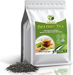 Wu Mountain Tea Organic Oolong Tea – 1 lb Loose Leaf – Premium Whole Black Chinese Tea Leaves – Smooth Aroma, Low Astringency, Naturally Energizing – Perfect for Hot & Iced