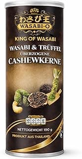 WASABI-O Real Wasabi and Truffle Coated Cashews - Gourmet Snack 6.7oz