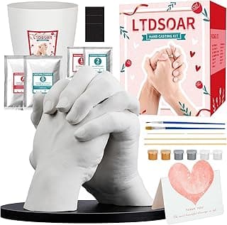 LTDSOAR Hand Casting Kit, Couples with Practice Kit, Hand Mold Kit for Women Men Engagement, Romantic Anniversary Wedding Birthday for Her or Him, Boyfriend Girlfriend Unique Bridal Shower Gift