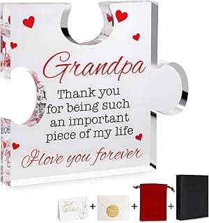 Gifts for Grandpa Engraved Acrylic Plaque - Heartfelt Birthday Christmas Keepsake for Fathers Day, Thanksgiving, Holidays, Special Occasion Present for Grandpa 3.93 x 3.15 inch