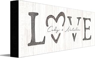 Personal-Prints LOVE Customized Couple’s Art – Personalized Romantic Canvas Art Gift with Your Names | Custom for Valentine’s Day or Wedding Anniversary (6"x18" Stretched Canvas)
