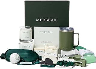 Luxury Self Care 13 Piece Gift Set – Non-Toxic, Clean Ingredients, Naturally-Scented Essential Oils, Candle, Socks, Bar Soap, Bath Bomb, Clean Towels, Hair Clip, Tumbler & More – Spa Kit, NEW