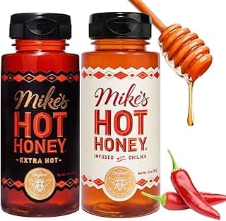 Mike's Hot Honey, Original & Extra Hot, America's #1 Spicy Honey with Chili Peppers, (10oz Bottle, 2 Pack)
