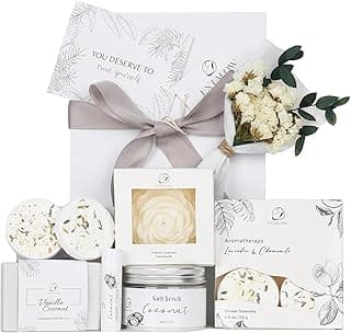 EXTALOW Spa Gifts for Women Bath and Body Gift Basket Mothers Day Gifts Coconut Lavender Home Spa Set Self Care Gift for Mom Sister Her Wife Birthday Gifts Spa Kit Care Package Thank You Gift