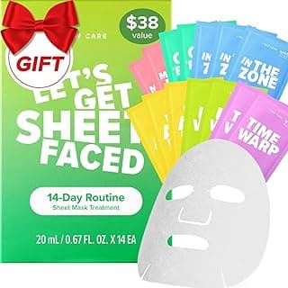 I DEW CARE Collagen Sheet Mask Variety Pack - 14 Days Facial Masks Skincare Korean | Hydrating Collagen Face Mask, Moisturizing Beauty Skin Care, Sheet Masks for Women, Stocking Stuffers,14EA