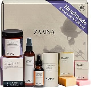 ZAAINA Spa Gift Set for Her - Mother's Day Gifts for Mom, USA Made Luxury Self Care Spa Box, Pampering At Home Bath & Body Relaxing Spa Package, Gift Basket for Wife Friend, , Birthday Gifts for Women