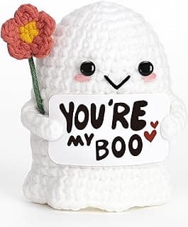 You're My Boo Crochet Ghost - Anniversary Love Gifts for Women Men Her Him Boyfriend Girlfriend, Mothers Day Card for Wife from Husband for Valentine Birthday Halloween