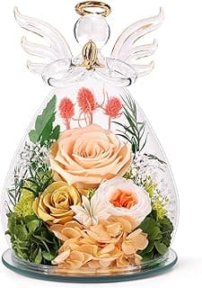 Bessol Gifts for Mom Birthday Flowers for Women Mothers Day Flowers for Delivery Preserved Roses Forever Flower in Glass Angel Figurines Fresh Eternal Rose for Grandma Wife Sister Daughter Friends
