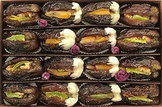 Medjool Dates Gift Box – Stuffed Nuts & Chocolate Covered | Edible Gold & Saffron Garnished