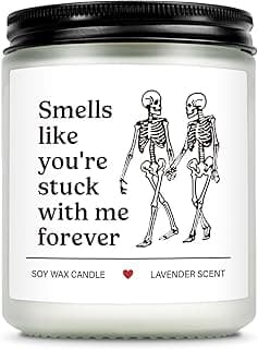 AceThrills Wife Gifts for Wife Birthday Gift Ideas, Girlfriend Birthday Gifts for Girlfriend, Anniversary Candle Gift for Women - 7 Oz Lavender Scented Candles (Stuck with Me Forever)