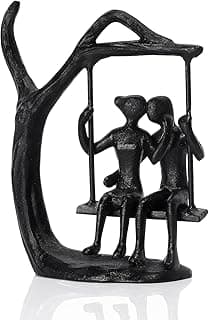 Anniversary Wedding Gifts for Couple/Her,Romantic Handcrafted Swing Couple Figurine, Cast Iron Ornament for Marriage Gift, Suitable Birthday Gift for Wife and Husband.