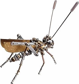 NUOSHANZS Mechanical Metal DIY 3D Insect Cricke Model Brass Puzzle Kits Puzzle for Adults, Steampunk Electric Mechanical, Assembly DIY Gift Craft Hobby for Men Christmas Decorations(Cricket)